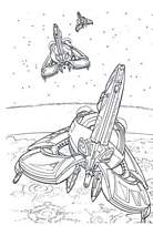 coloriage star wars combat dans les airs